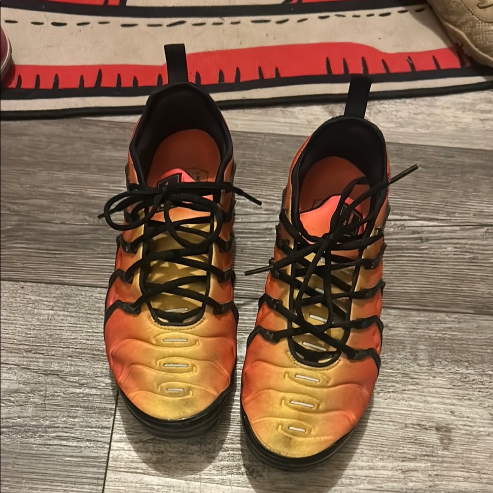 Nike VaporMax Black and Orange with 
 Cushioning
